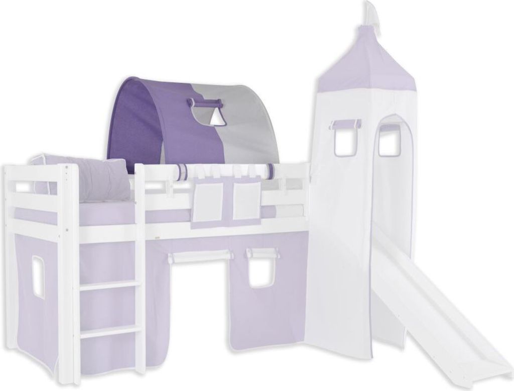 1er Tunnel zu Hoch- und Etagenbetten - Farbe:Lila/Weiß