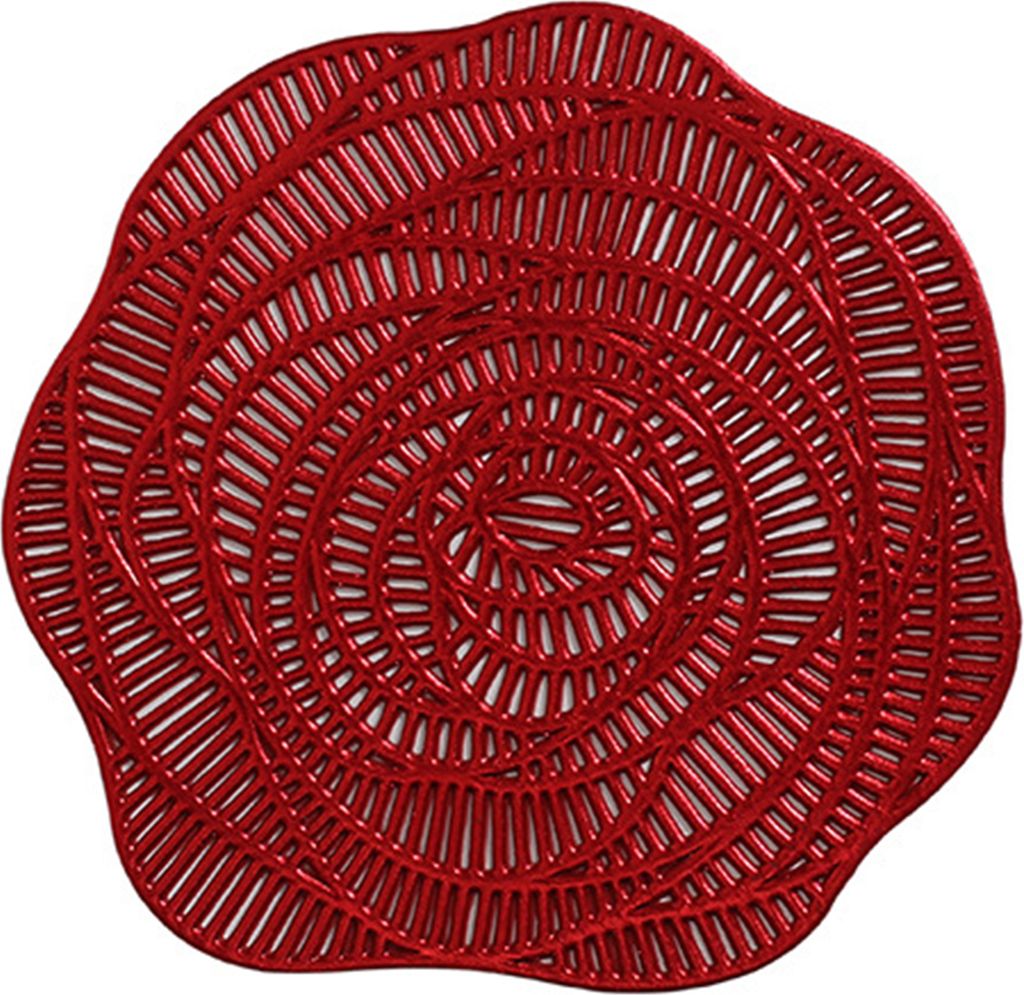 Runde Untersetzer in Rosenform, hitzebeständige Tischsets aus PVC, Tischplattenschutz, Untersetzer, Tassenkissen für Küche, Restaurant, Bar