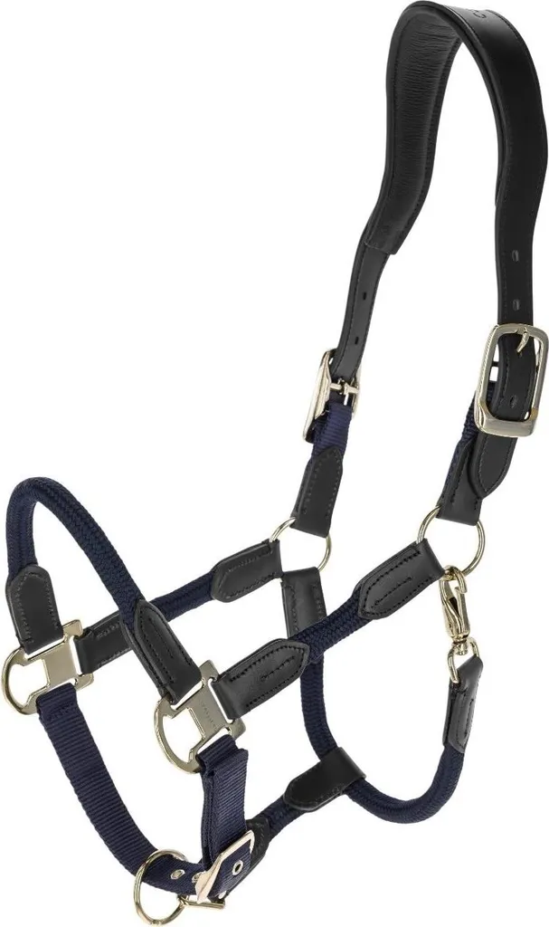 Licol cuir anti-frottement Covalliero Cordano Deluxe Cob Dark Navy