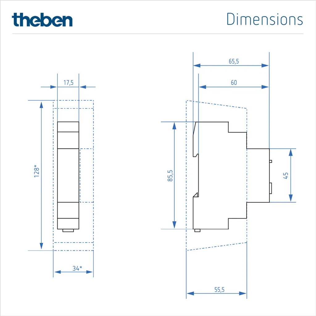 Programmateur hebdomadaire digital Theben 1 canal pour tableau 1 TE - 10