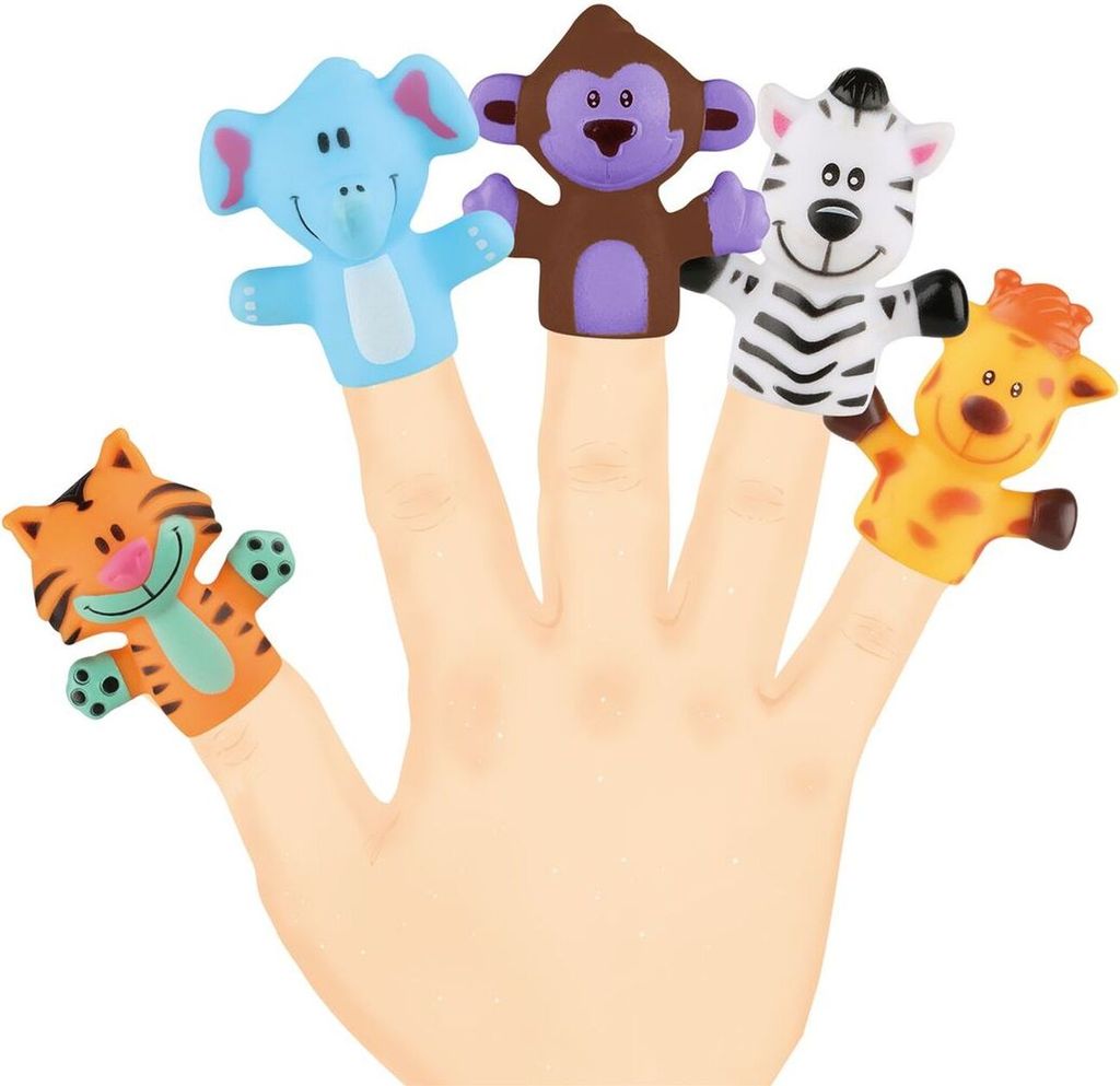 Sunflex Fingerpuppen Zootiere | Fingertier Handpuppen Motorik Kinder Finger Zoo Tiere Fingerspiel