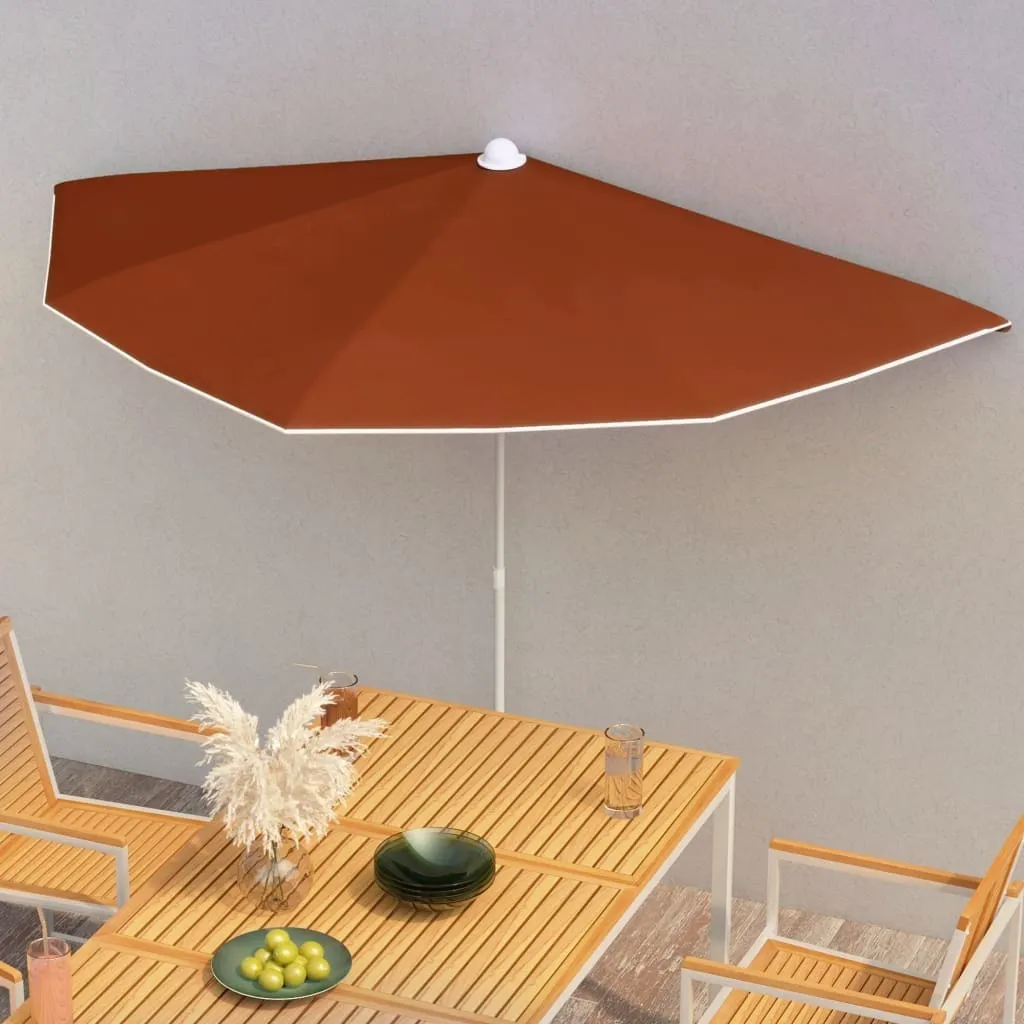 Ombrellone Mezzaluna 180x90 Rosso Terracotta: Design per Piccoli Spazi