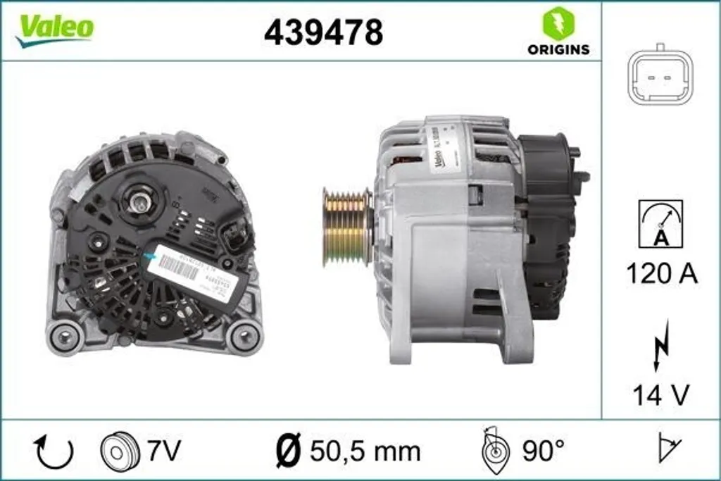 Alternateur Valeo 439478 pour réparer le système de charge Primera P12