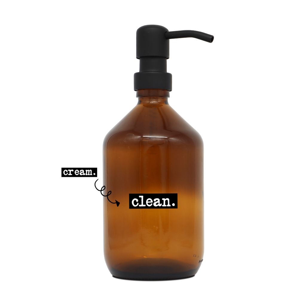 a good smile Seifenspender DIY Glas braun Edelstahlspender schwarz 500ml