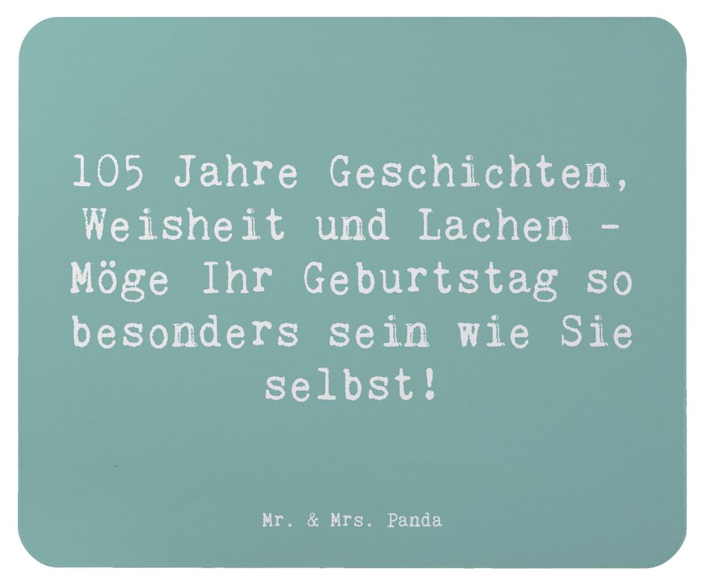 Mr. & Mrs. Panda Mouse Pad Spruch 105. Geburtstag - Meeresbrise - Geschenk, Weisheit, lange Lebensreise, Mauspad, Geburtstagsgeschenk, Happy Birthd...