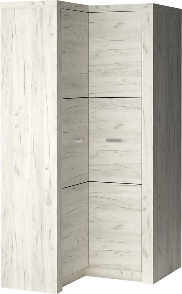 Eckkleiderschrank rechts modern in Esche weiß INGENIO-161