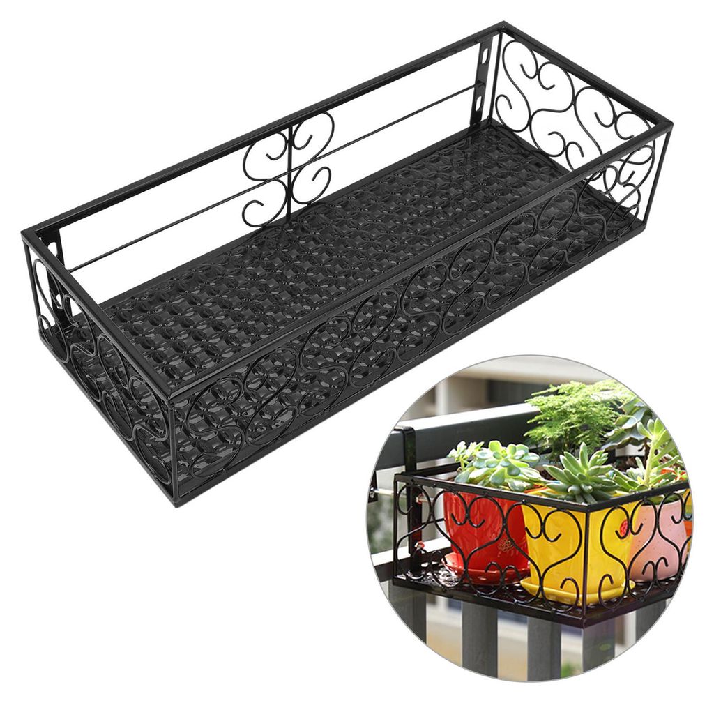 Balkon Blumenregal Hängend Blumentopf Aufhänger Hängend Schmiedeeisen Zaun Indoor Fensterbank Sukkulenten Regal Geeignet für 6,5cm Geländer