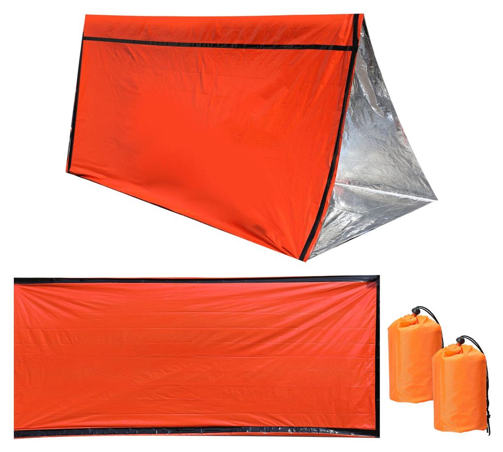 2er-Pack Notfall-Schlafsack, wasserdichter PE-Überlebensschlafsack, leicht, thermisch, Biwaksack, tragbare Decke für Camping, Wandern, Outdoor-Ab...