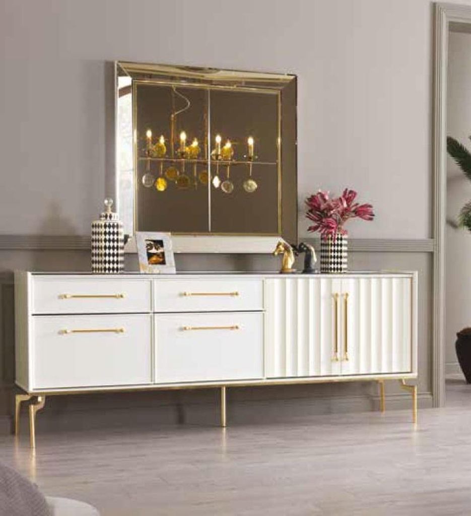 Esstisch 4x Stuhl Garnitur Essgruppe Kommode Tisch Set Esstisch 7tlg.