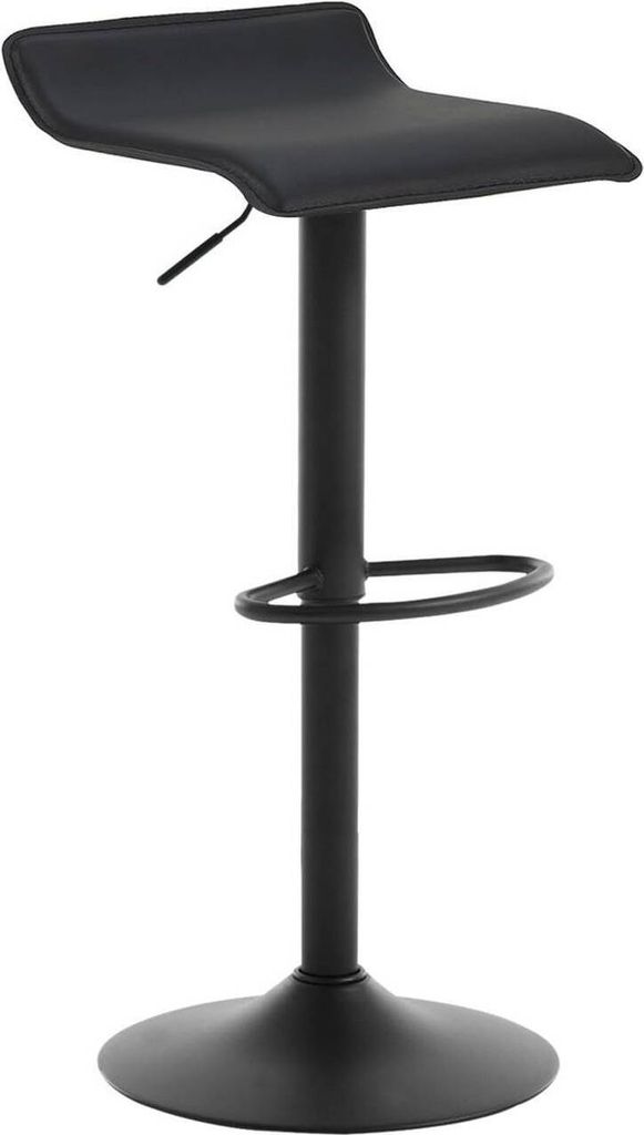 WOLTU Barhocker 1er Set Barstuhl Tresenhocker Bistrohocker Designer Hocker, höhenverstellbar drehbar, Kunstleder Stahl, Schwarz
