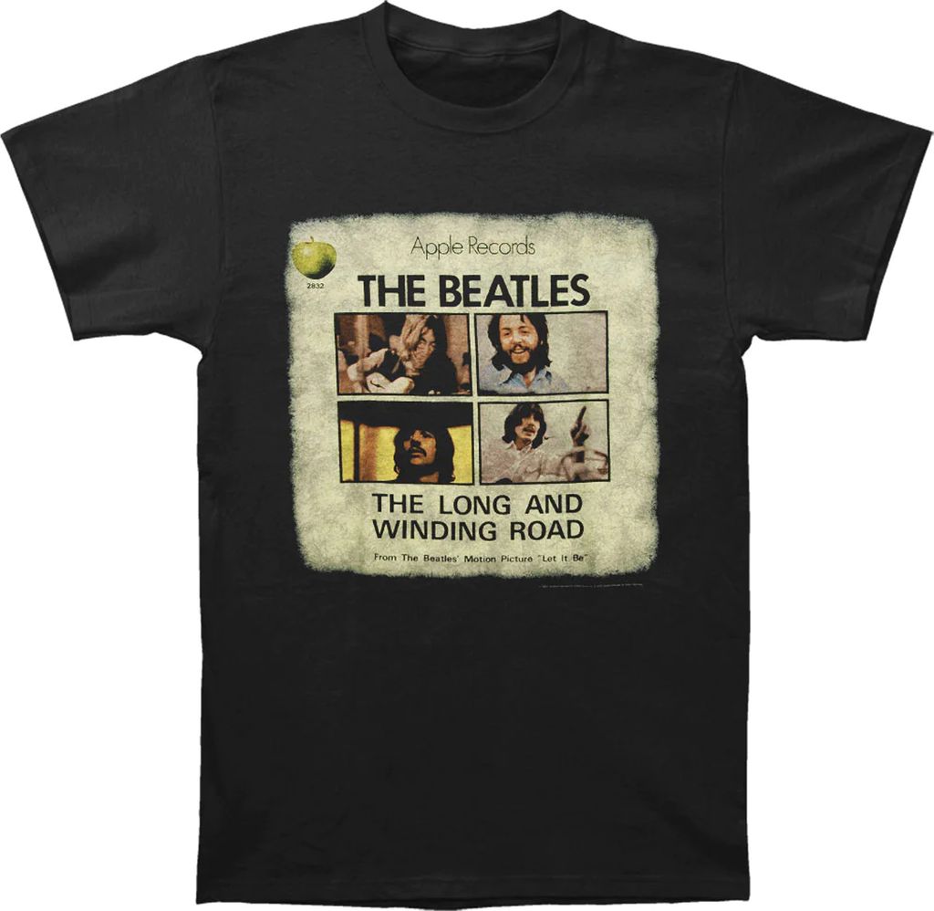 The Beatles - "Long & Winding Road" T-Shirt für Herren/Damen Uni RO1734 (S) (Schwarz)