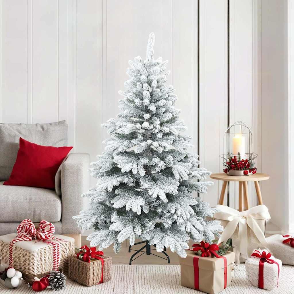 Maison Exclusive - Künstlicher Scharnier-Weihnachtsbaum schneebedeckt Weiß 150 cm