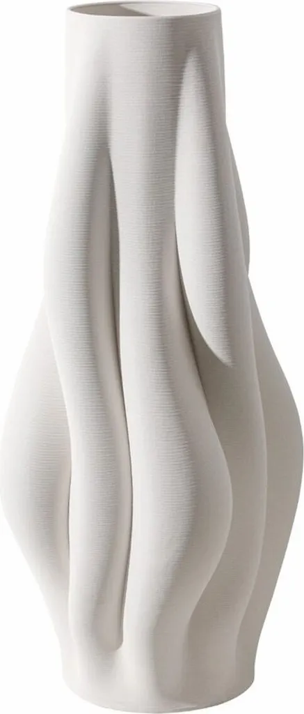Vase fleurs céramique pour décoration salon luxe - Hauteur 48 cm Blanc