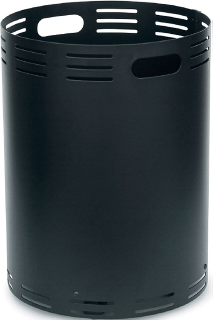 Pellets-Box, schwarz beschichtet, Füllmenge 35 kg, mit Rollen