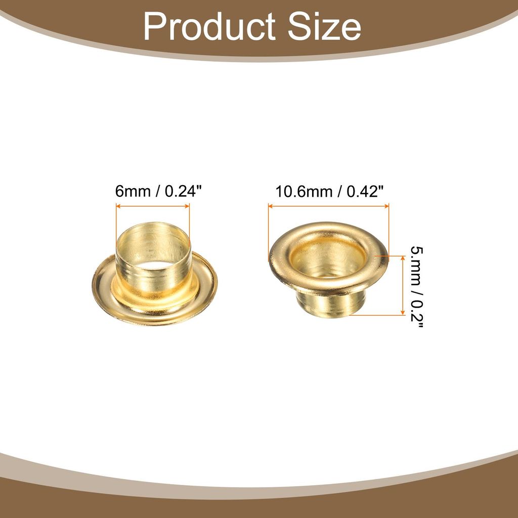 100 Stš¹ck ?sen 6 mm Innen-? Messing ?sen Metall?sen Rostfrei Planen?sen Grommet Kit mit Unterlegscheiben Eyelets fš¹r Banner Leder Schuhe Hand...
