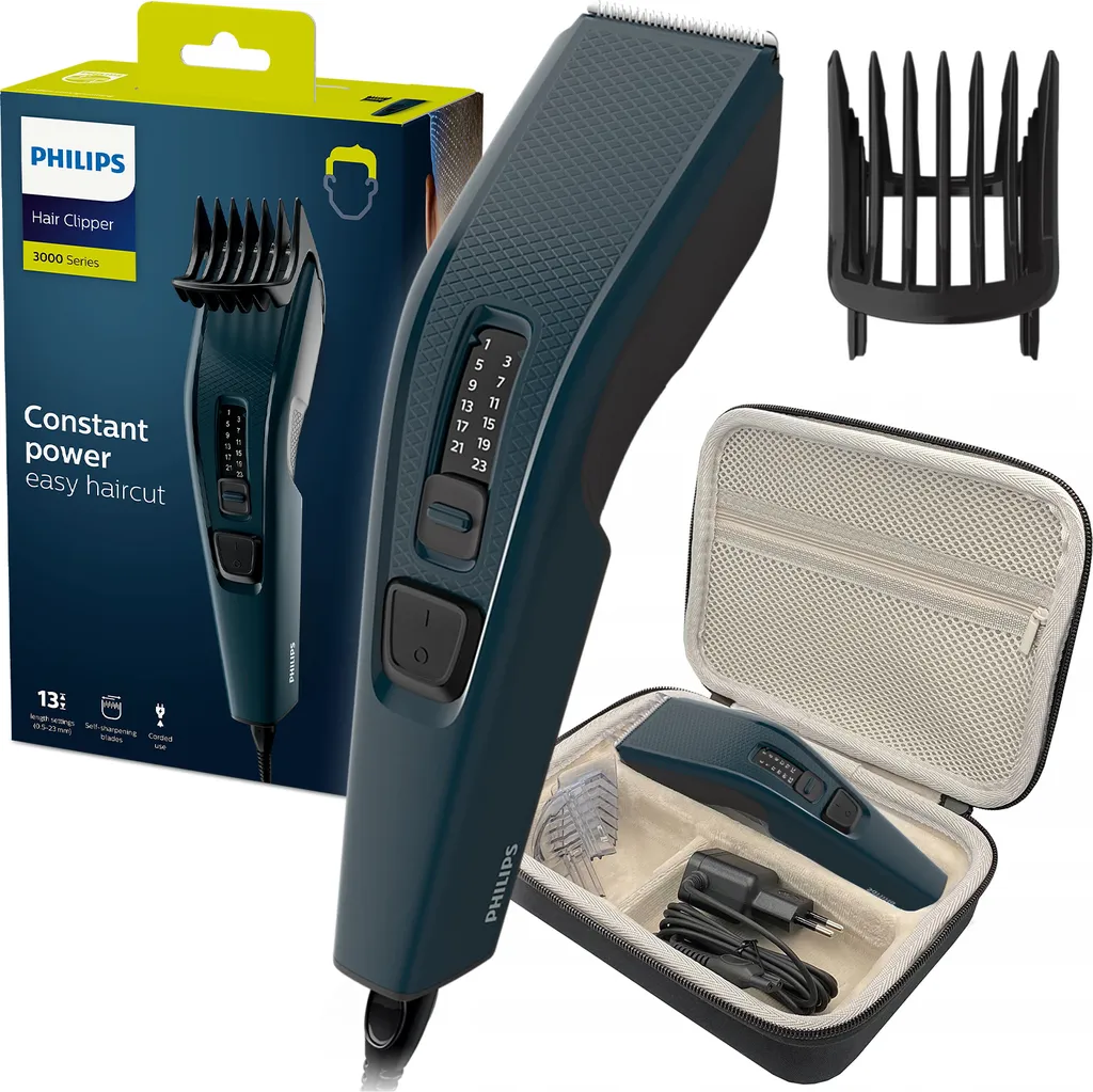 Philips Tagliacapelli Serie 3000 HC3505: Rasoio Professionale con Custodia