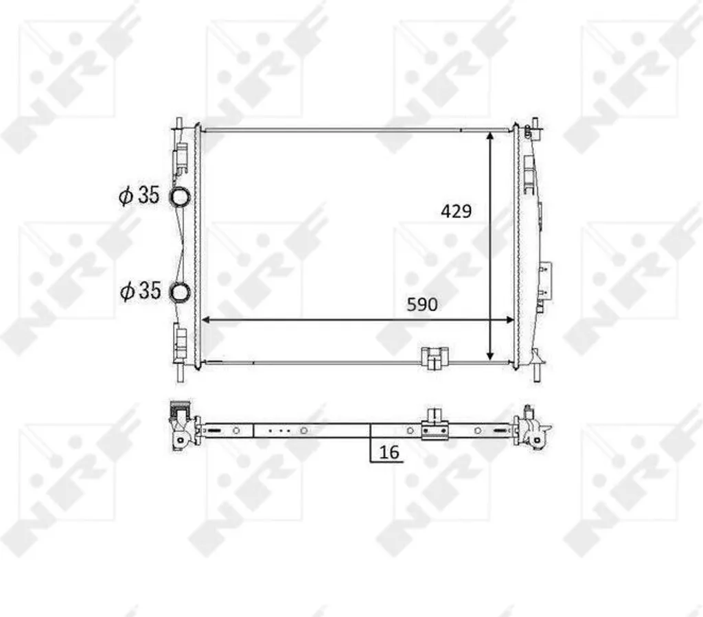 Radiateur moteur NRF 59061 en aluminium robuste pour Qashqai +2 J10 OE