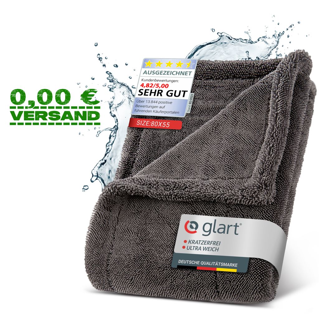 Glart 44TW8 Twist Mikrofaser Auto Trockentuch XXL 80x55cm extrem saugstark