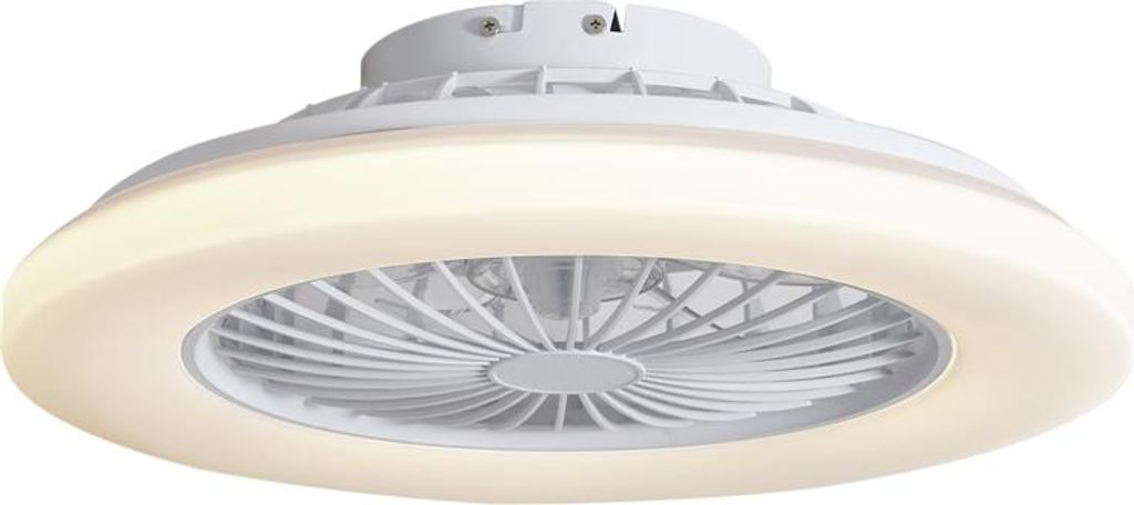 QAZQA - Modern Deckenventilator mit beleuchtung Weiß 48,5 cm inkl. LED Dimmbar RGB mit Fernbedienung - Clemo I Wohnzimmer I Schlafzimmer - Kunstst...