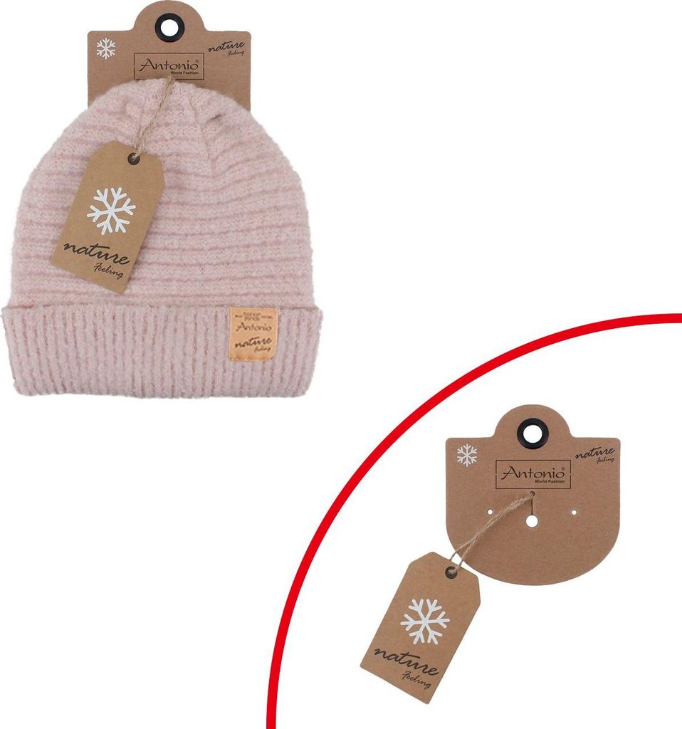 Antonio Winter Damen Mütze Bouclé Rosa