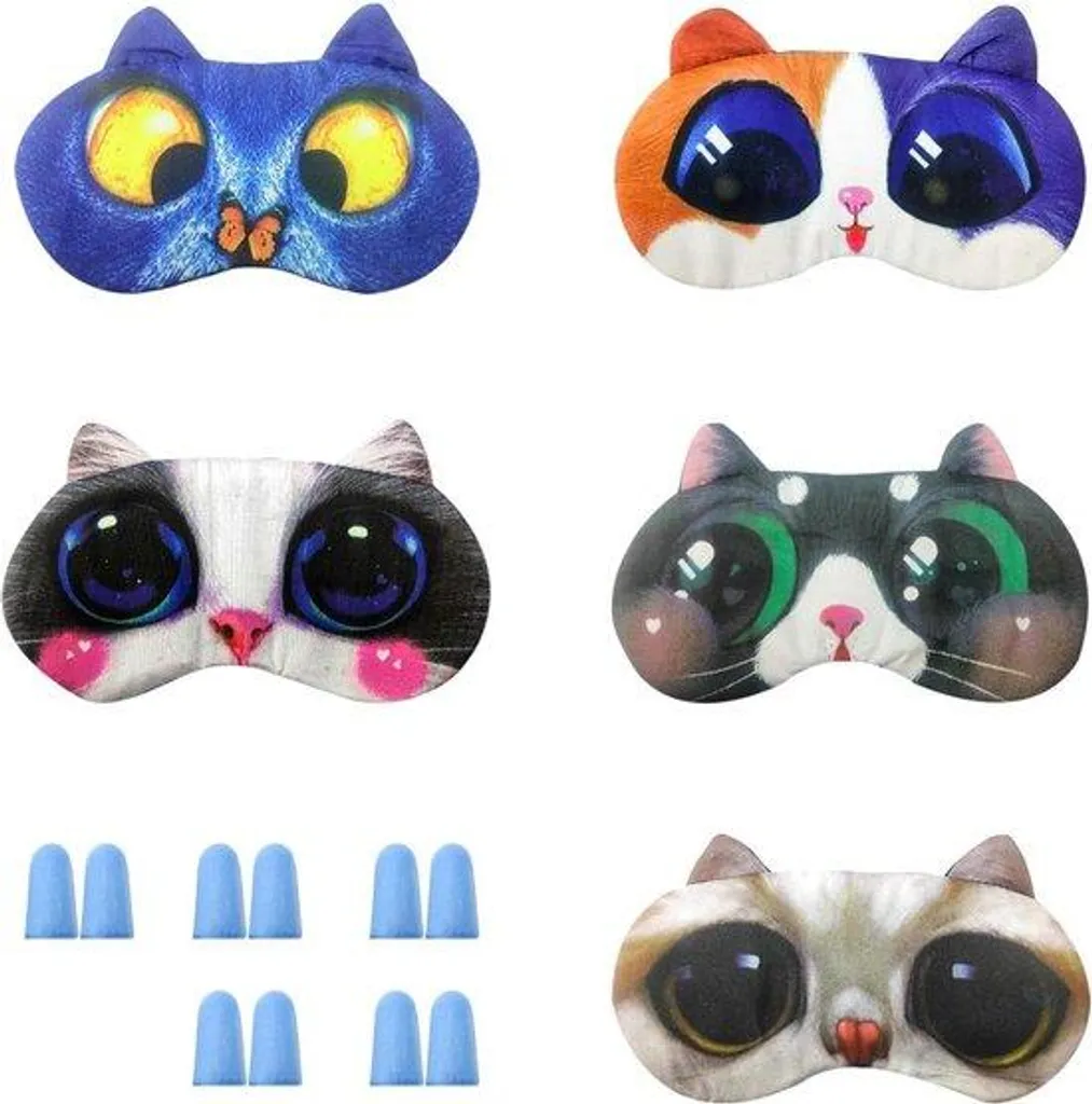 Masque anti-lumière bleu yeux de chat contre insomnie et gêne visuelle