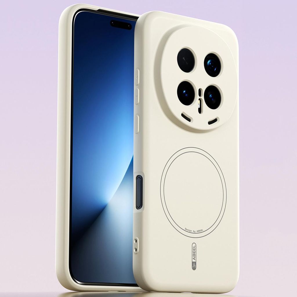 Magnetische Handyhülle für Honor Magic8 Pro, MagSafe kompatible, Flüssig Silikon Stoßfest Kratzfest Hülle Beige