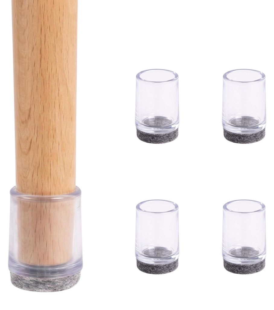 14 mm siliconen glijders met vilt, 4 stuks, voor stoelpoten Productafbeelding 