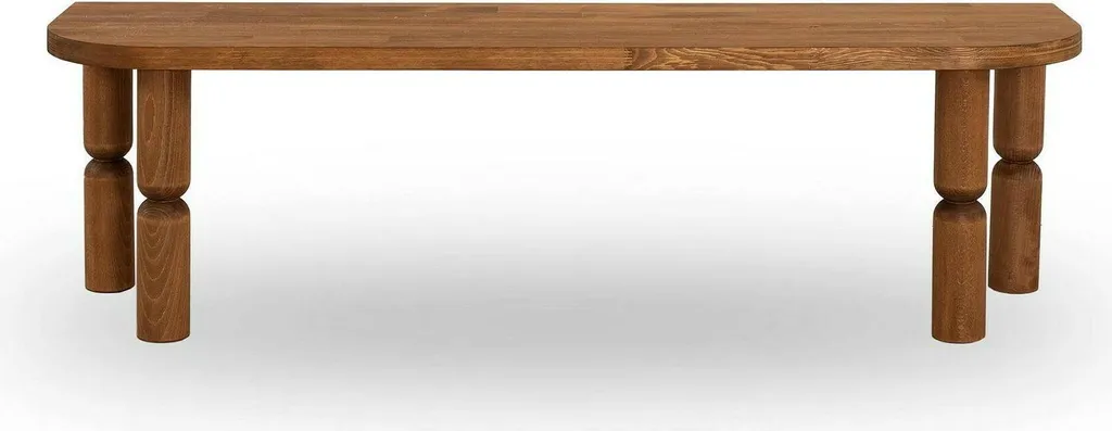 Fengshen Meuble TV 140x35x40h cm en Chêne Brun avec Étagère de Rangement