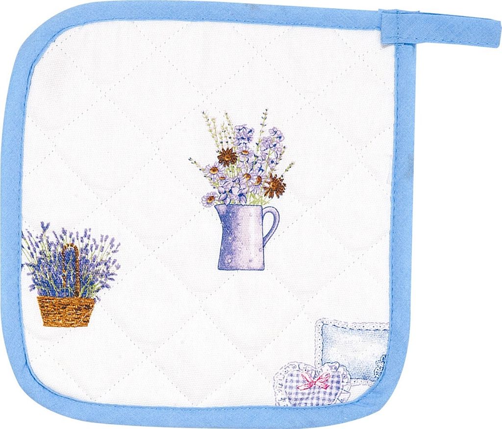 1 TopflappenLavendelkörbchen, Baumwolle Motiv Lavendel Küche Mitbringsel