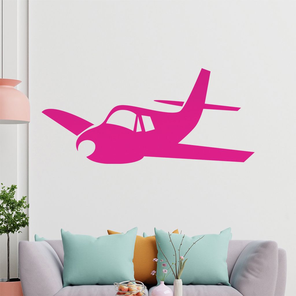 KIWISTAR Propellerflugzeug - Fliegen Flugzeug Wandtattoo in 6 Größen - Wandaufkleber Wall Sticker - Dekoration, Küche, Wohnzimmer, Schlafzimmer,...