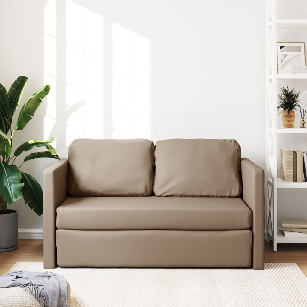 ZMH Bodensofa mit Schlaffunktion Cappuccino-Braun Produktbild 