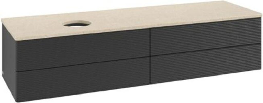 V&B Waschtischunterschrank mit Frontstruktur Antao 160x50cm, WBP-farbe botti., bla m Lac