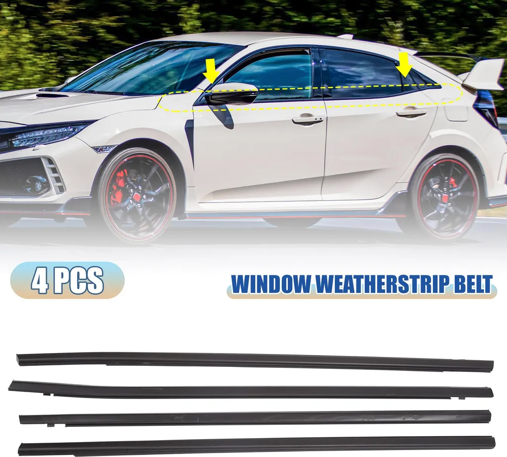 Joints fenêtre Honda Civic 2016-2019 étanchéité haute densité 4 pièces