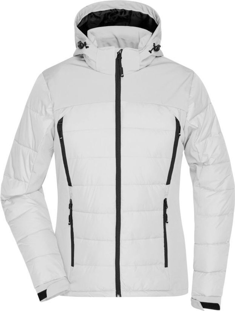 Thermojacke in attraktivem Materialmix white, Gr. XXL