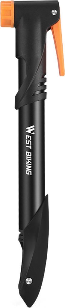Fahrradluftpumpe mit Düsen, multifunktionales Fahrradwerkzeug, tragbarer manueller Fahrradreifenfüller mit Luftdruckmesser, 120 PSI Hochdruckpump...