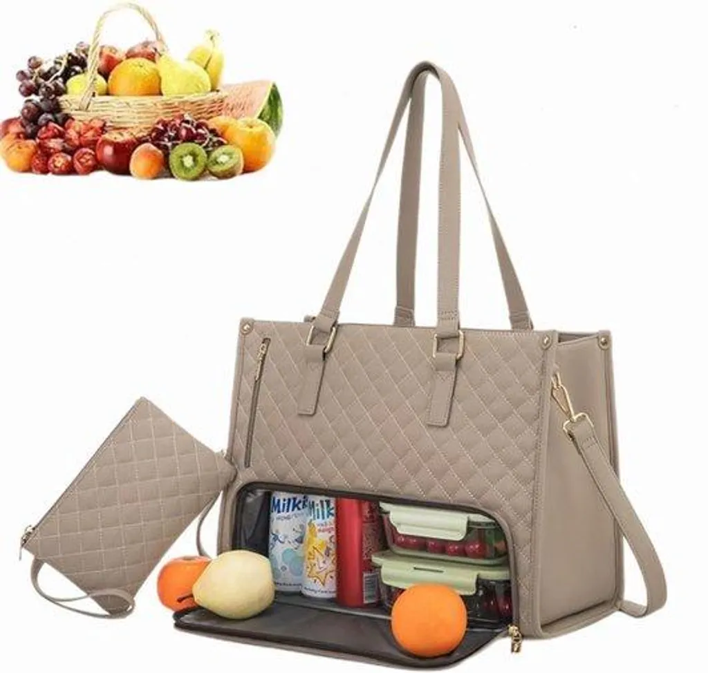 Sacoche ordinateur femme anti-choc et compartiment repas isotherme