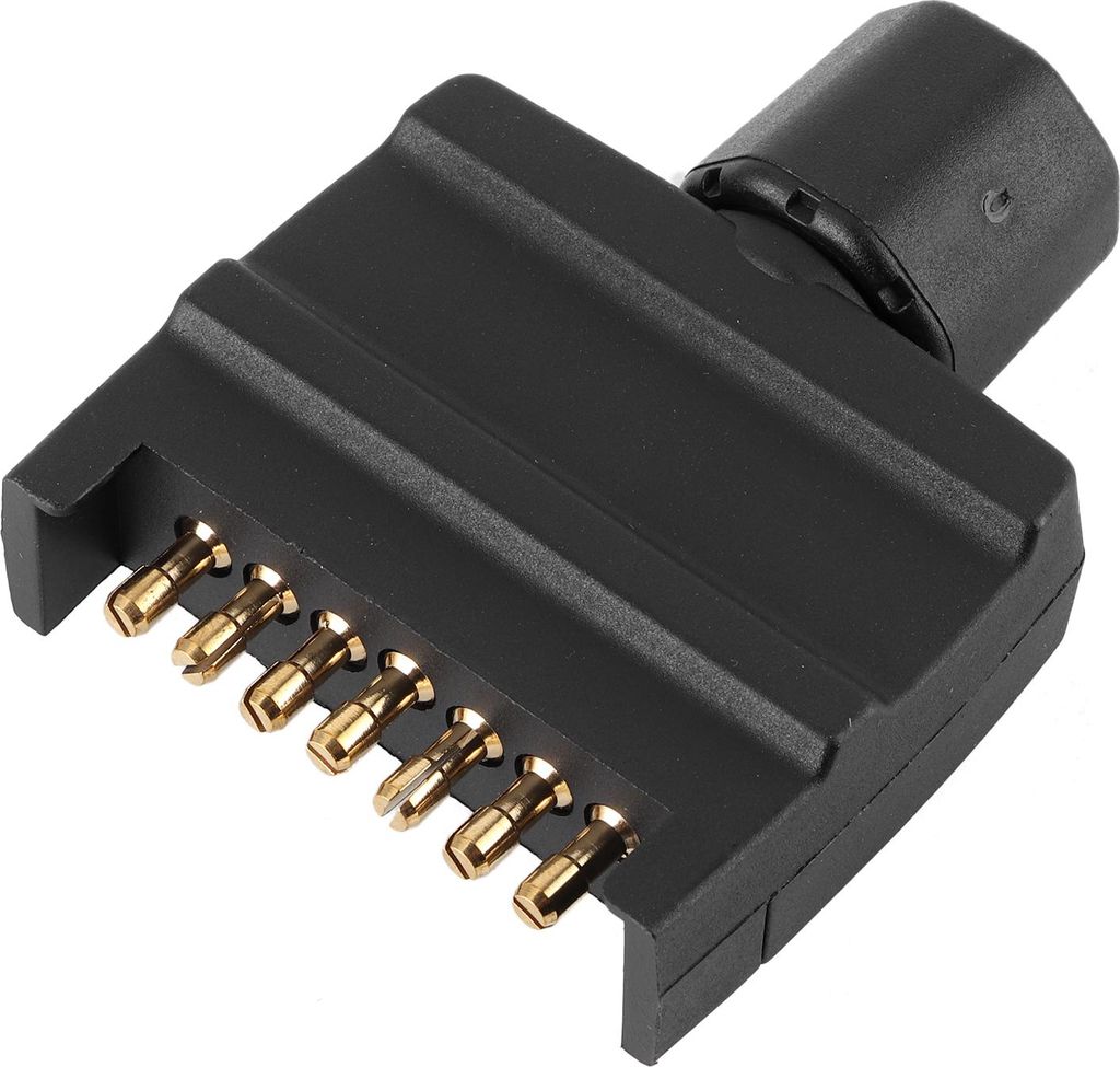 7-poliger flacher Stecker, Anhänger-Buchse, Stecker-Adapter, schwarz, für Nutzfahrzeuge, Wohnmobile, Autos, Schiffe