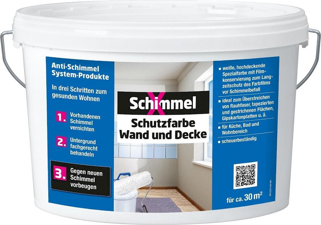 PUFAS SchimmelX Schutzfarbe Wand und Decke weiß 5 L Produktbild 