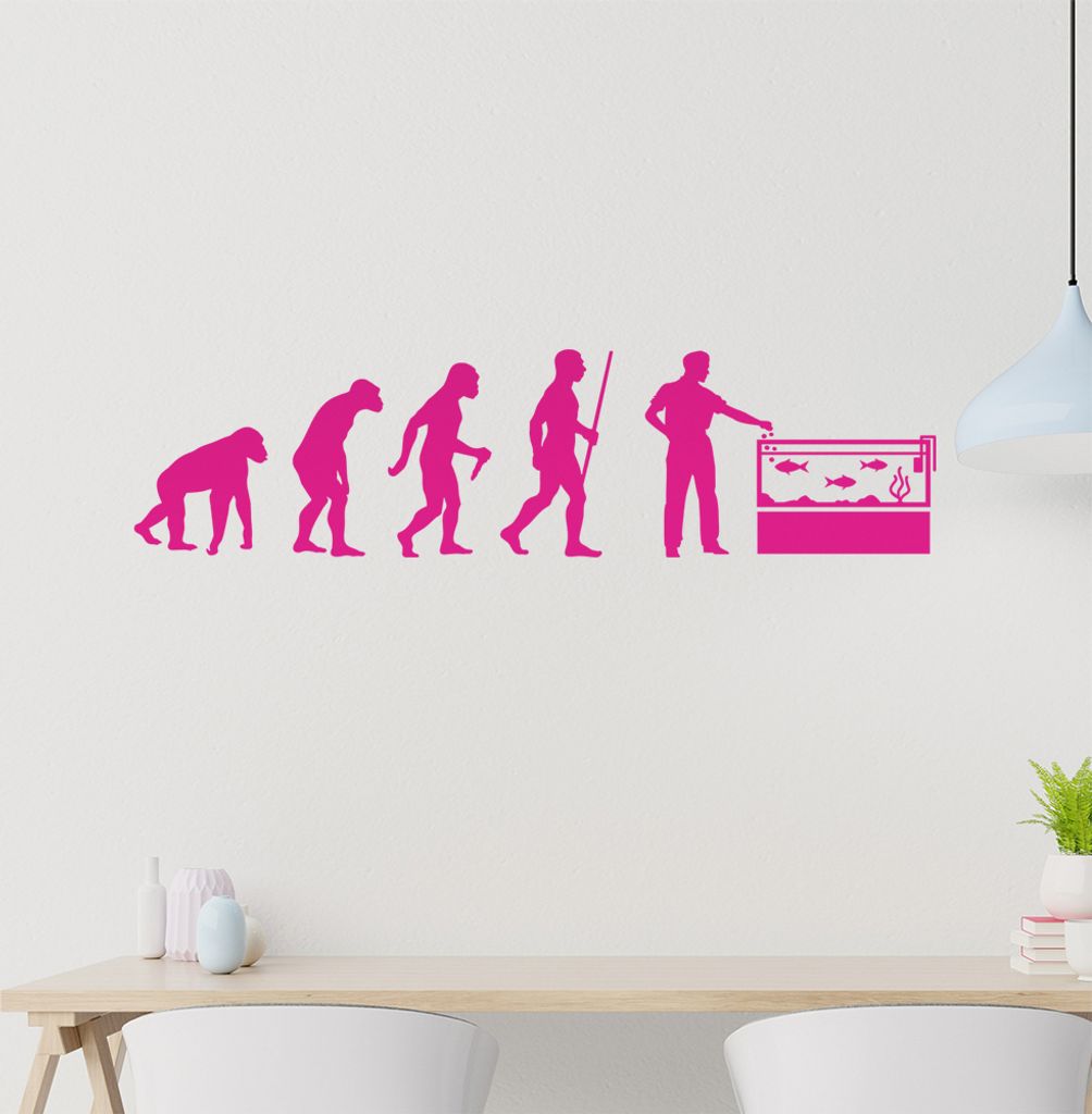 Aquaristik Fische Evolution Wandtattoo Wandaufkleber Wall Sticker - Dekoration, Küche, Wohnzimmer, Schlafzimmer, Badezimmer
