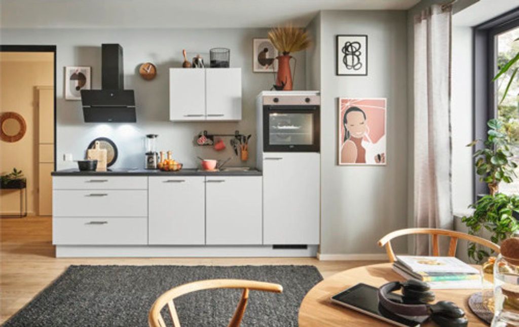 PICCANTE Plus Küchenzeile ohne Geräte Sonera 260 cm kaschmirgrau matt vormontiert Variante rechts 4067368006880