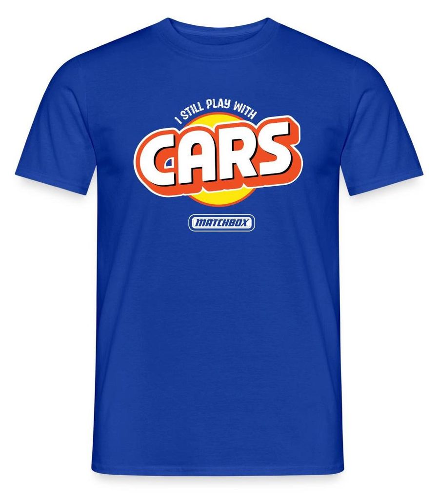 Spreadshirt Matchbox I Still Play With Cars Design Männer T-Shirt, L, Dunkelblau