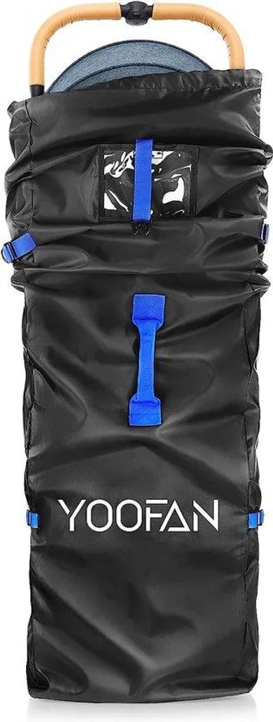 Sac pour poussette ultra léger noir avec sangles de portage confort