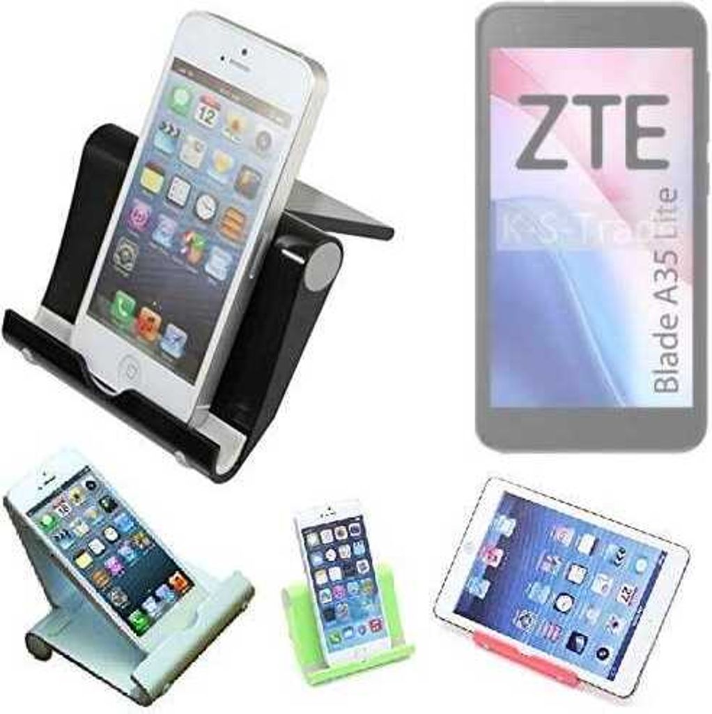 K-S-Trade Handy-Ständer kompatibel mit ZTE Blade A35 Lite faltbarer Tischständer Smartphone Tablet Halterung Reise