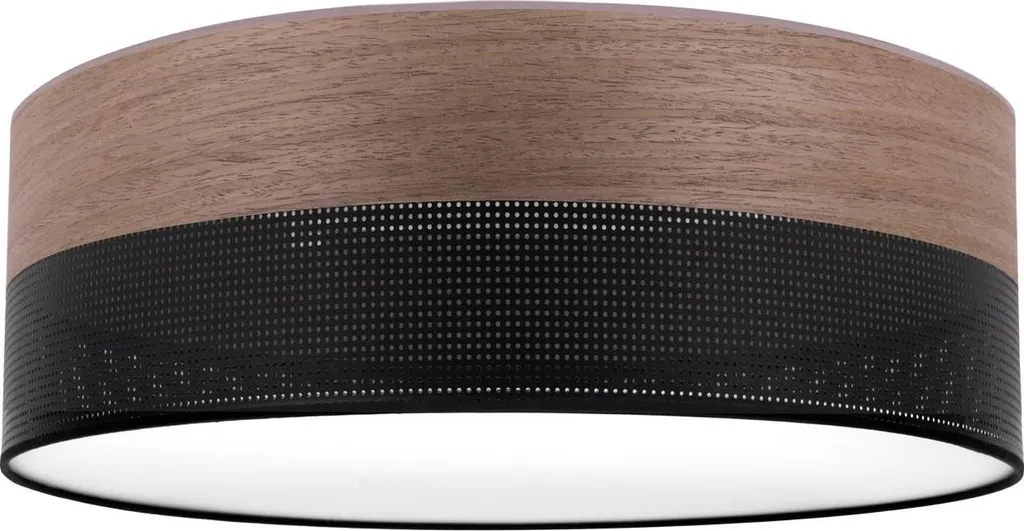 Lampada Legno e Plexi 40cm Noce Nero E27 - Offerta Plafoniera Moderna