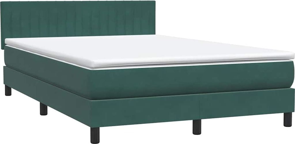 Boxspringbett mit Matratze Dunkelgrün 160x220 cm Samt