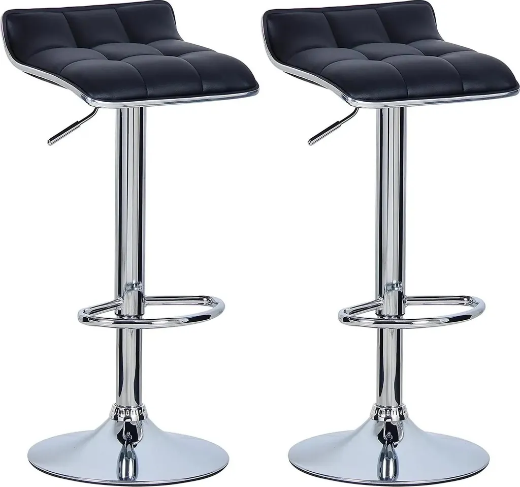 Tabouret pour îlot central et bar lot de 2 réglable en hauteur noir chic