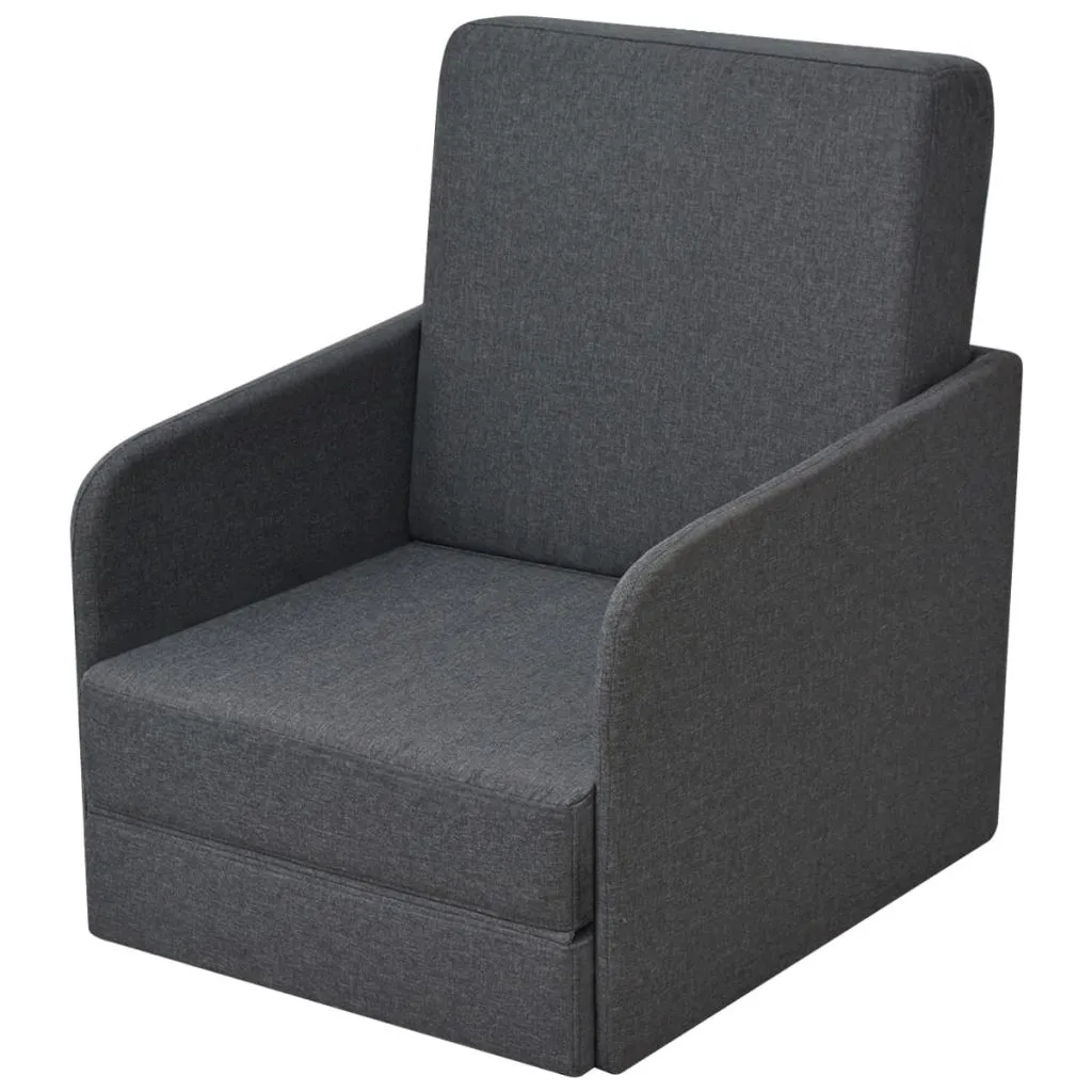 Fauteuil-lit Extensible Gain de Place Gris - Solution Couchage Invité Rapide - 9