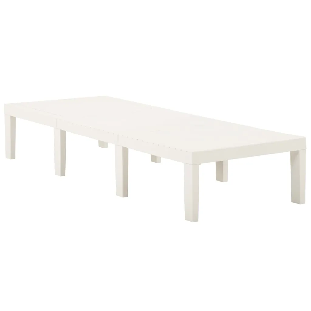 Lettino prendisole in plastica bianco