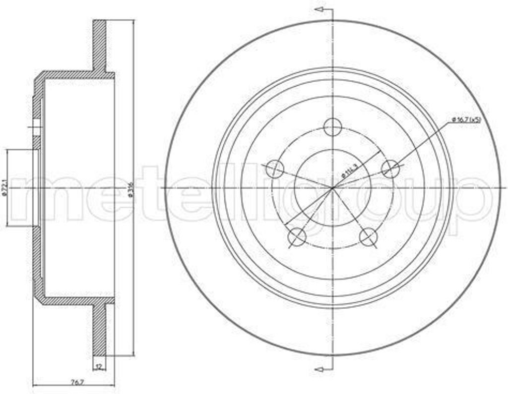 2x METELLI Bremsscheibe 23-1684C für JEEP CHEROKEE (KK) für DODGE Nitro SUV