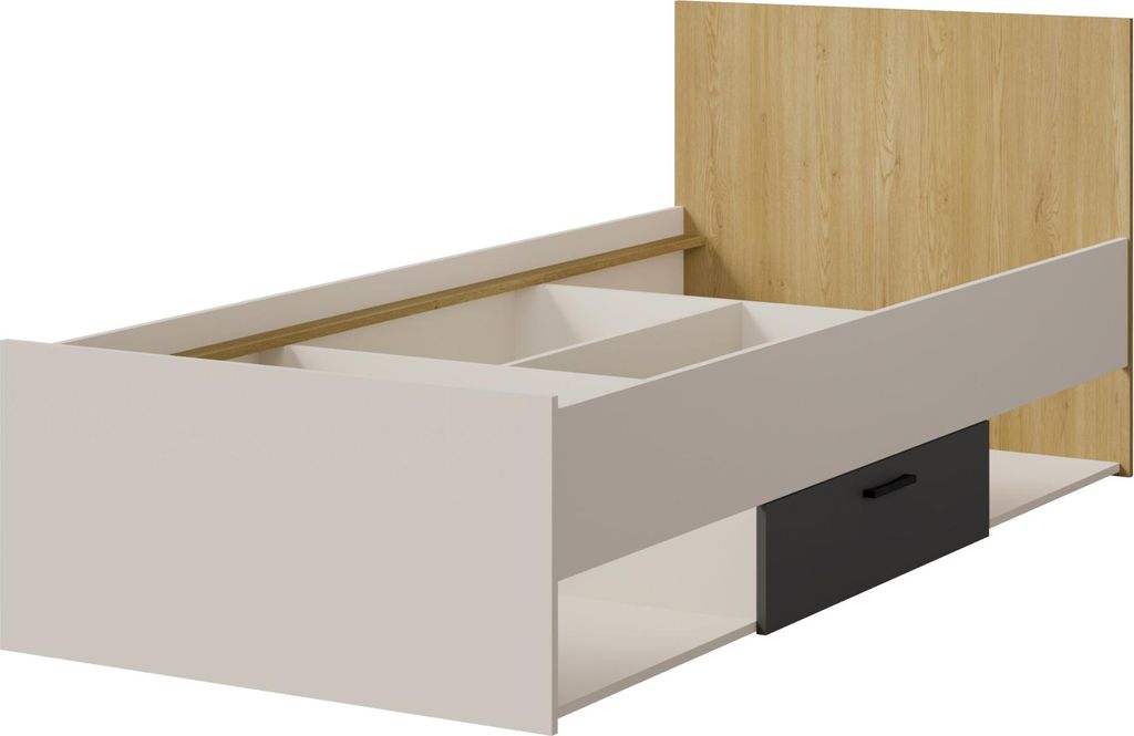 Jugendbett mit Schubladen Billz 90x200 Kaschmir/Eiche Cremona